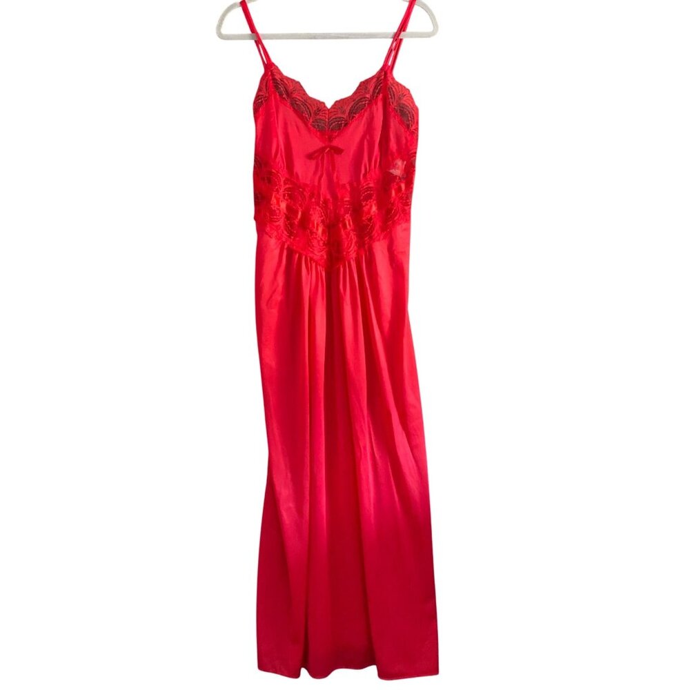 Petra Fashion Nightgown Red Nylon Lace Lingerie Bridal Romantic Valentine USA L